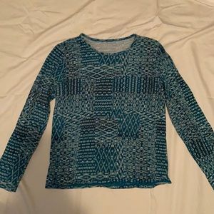 Women’s Small blue graphic long sleeve shirt.  Thin material.